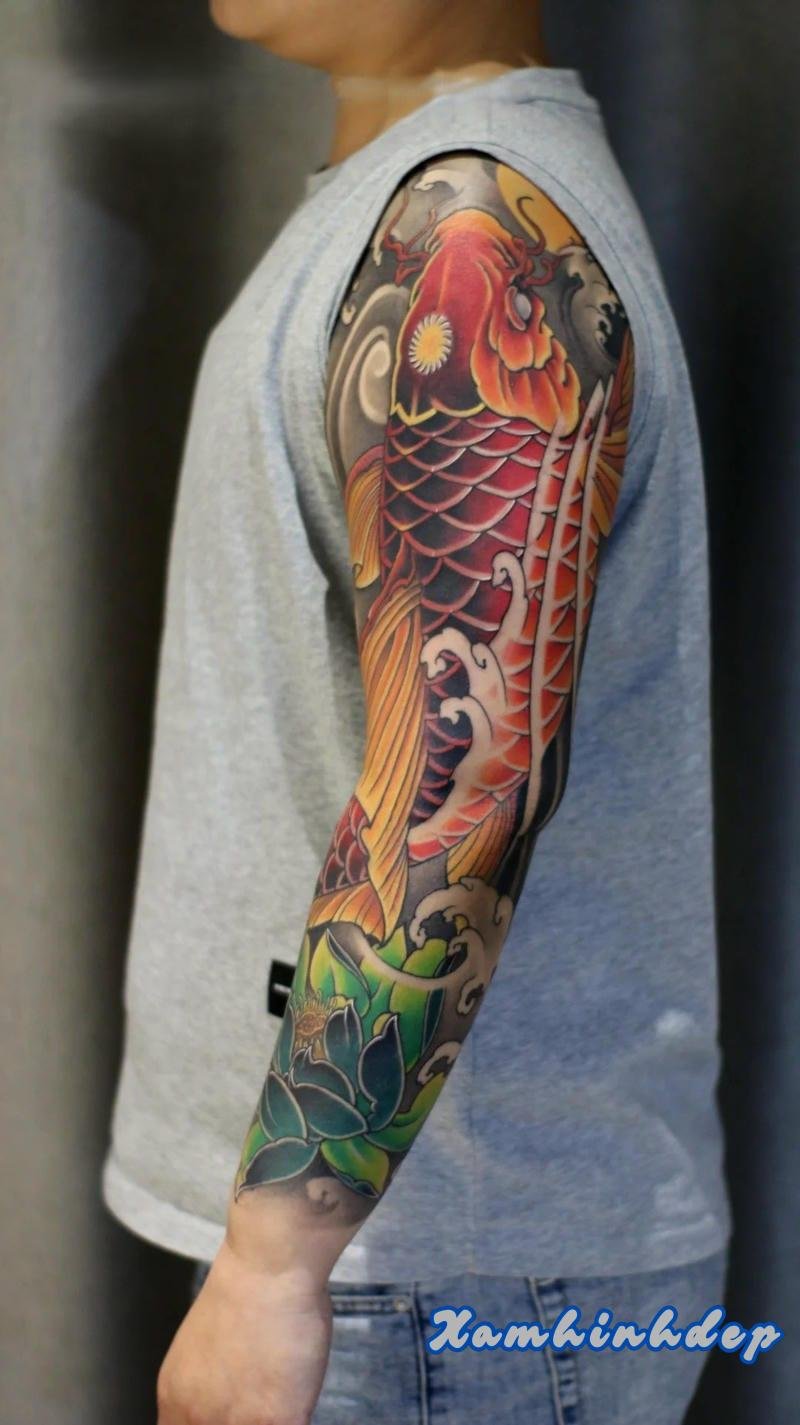 hình xăm cá chép nam cực ngầu