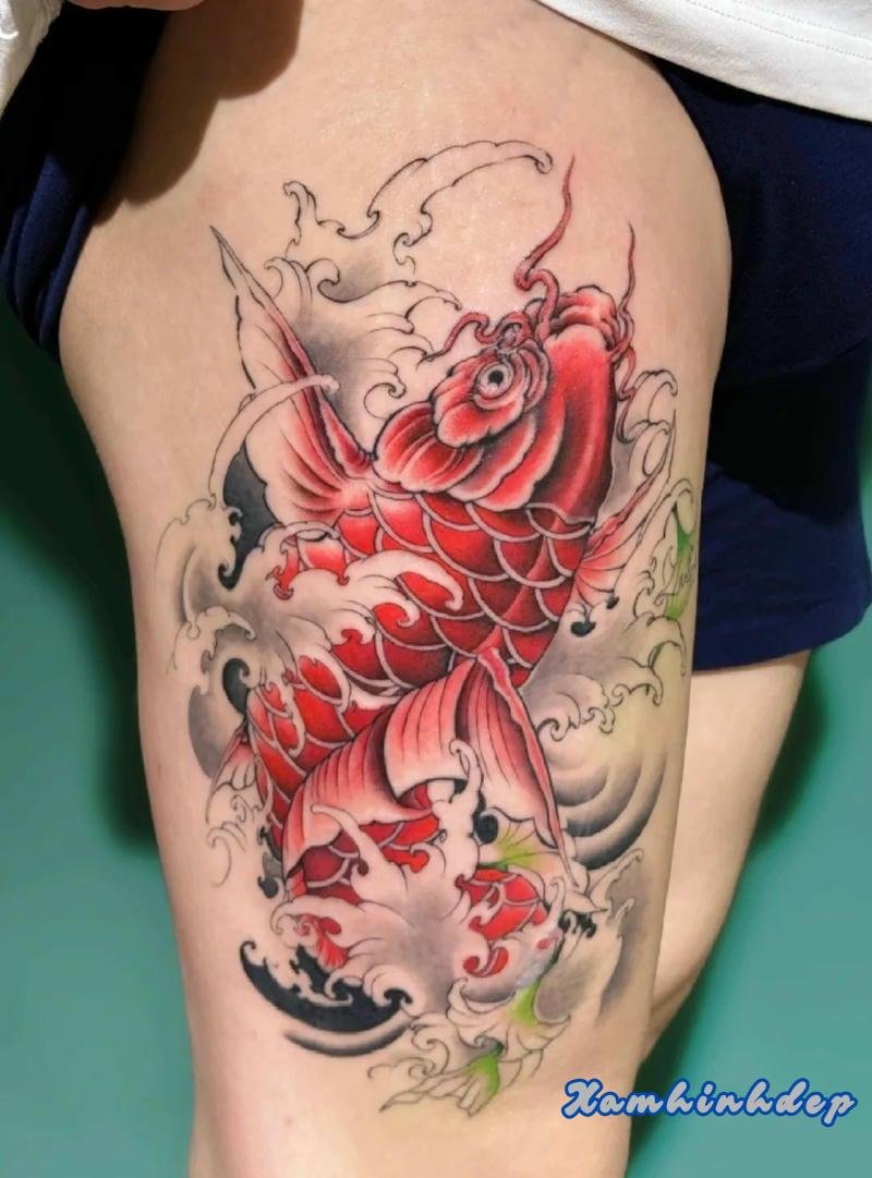 hình xăm cá chép ngầu