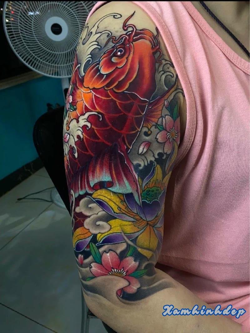 hình xăm cá chép nổi bật