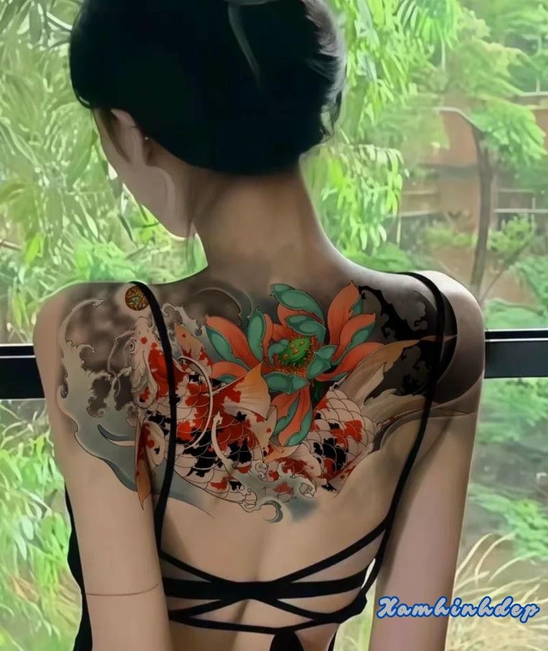 hình xăm cá chép nữ