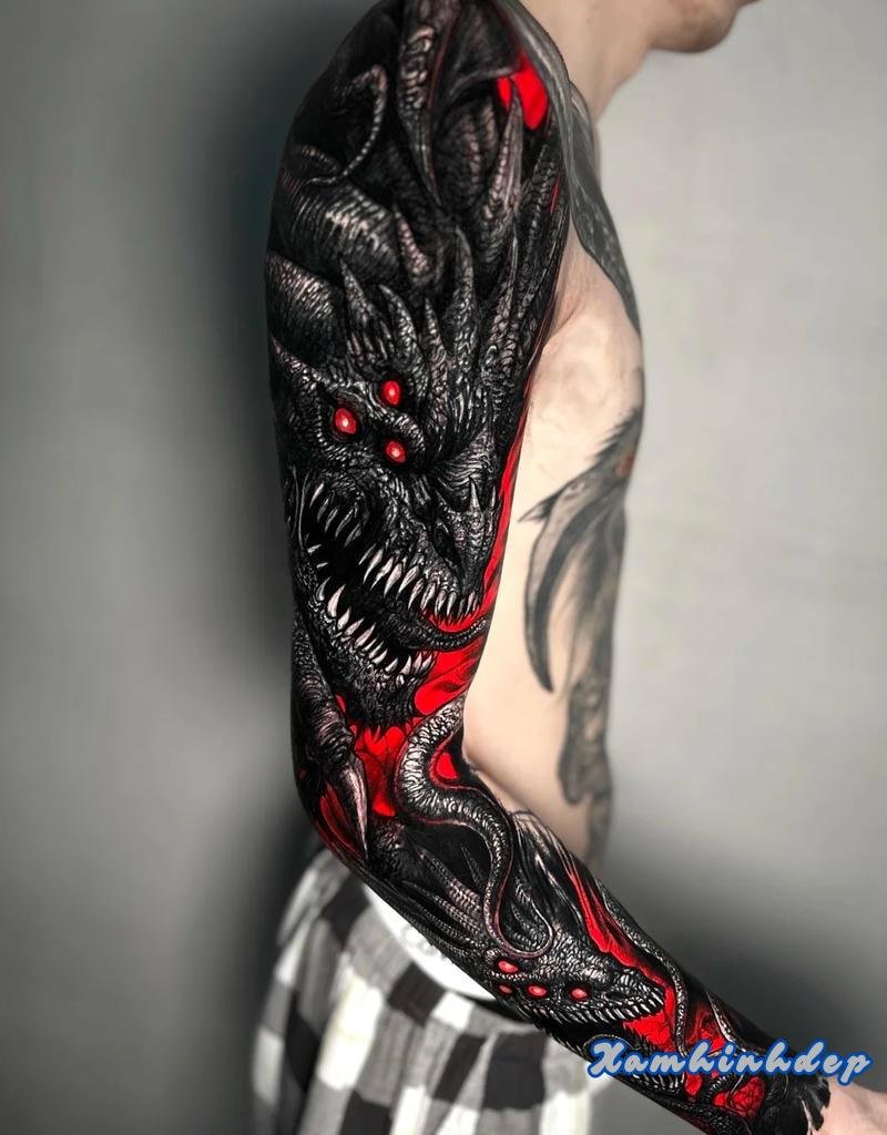 hình xăm full tay nam cuốn hút