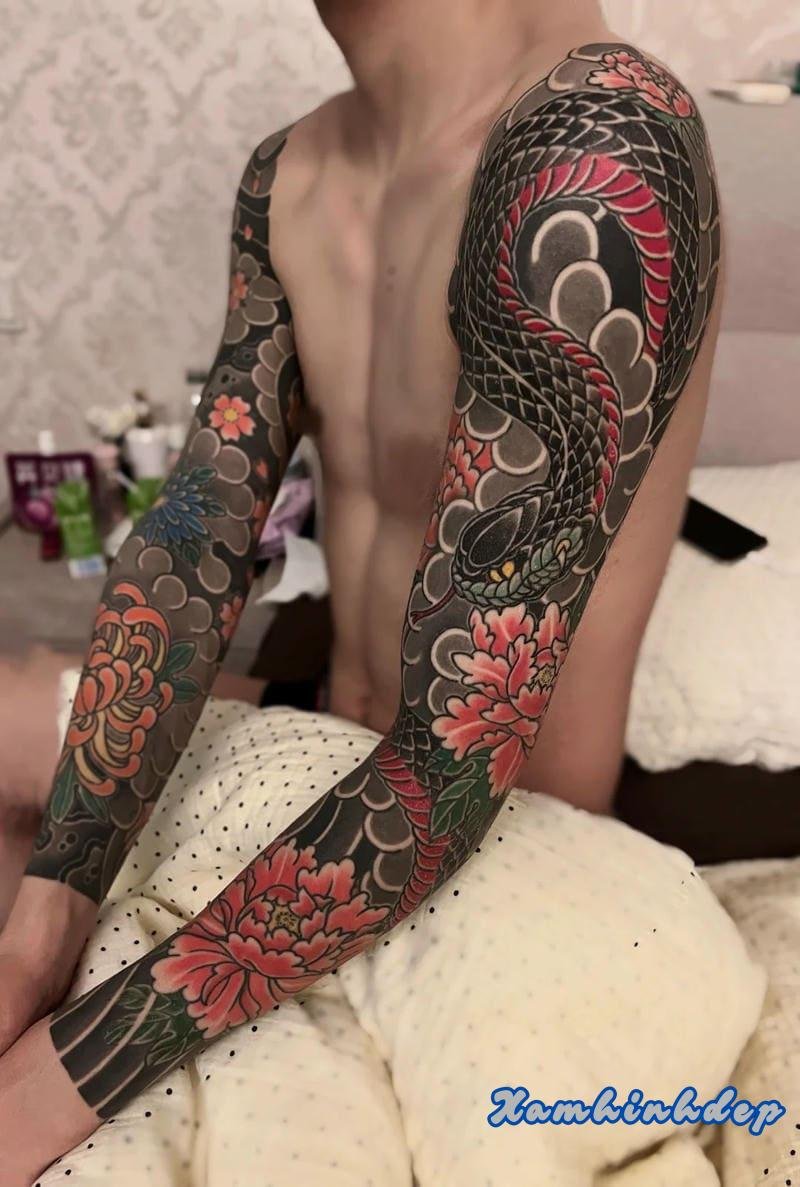 hình xăm full tay nam độc lạ