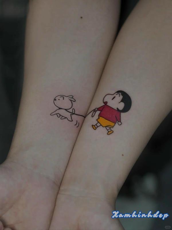 hình xăm hoạt hình cá tính.