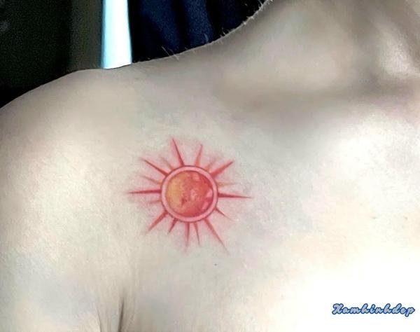 hình xăm mặt trời đẹp.