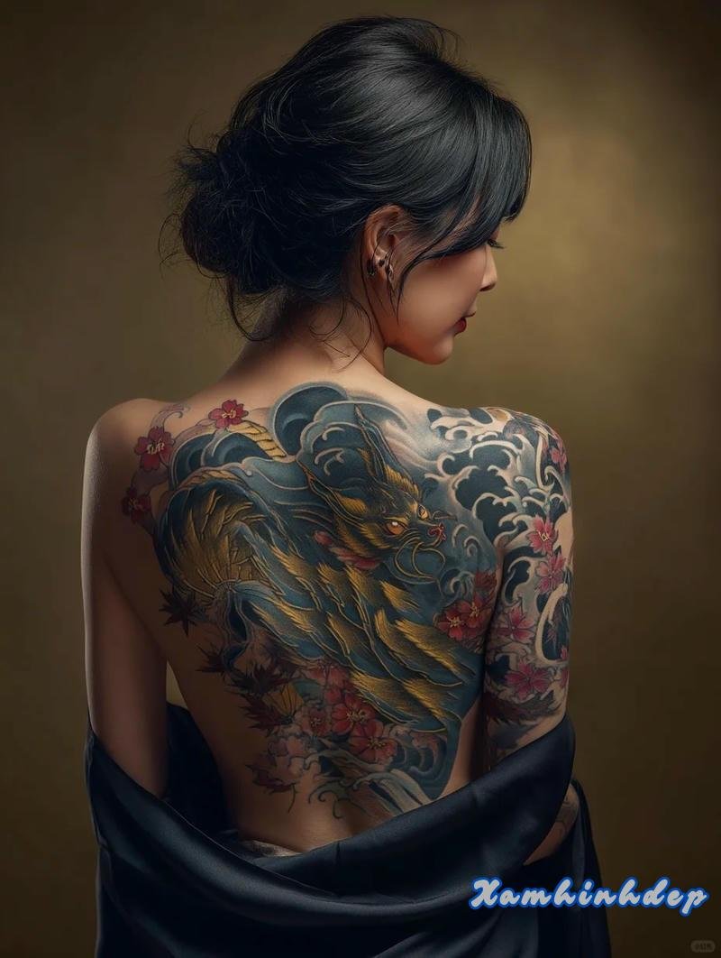 hình xăm nhật cổ ở lưng cực chất