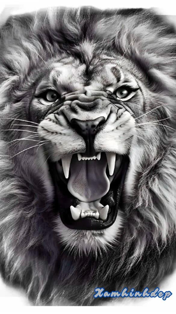 hình xăm sư tử nghệ thuật.