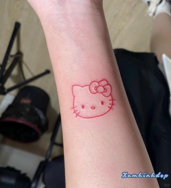 mẫu hình xăm hello kitty.