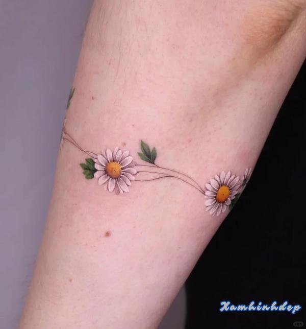 mẫu hình xăm hoa cúc.