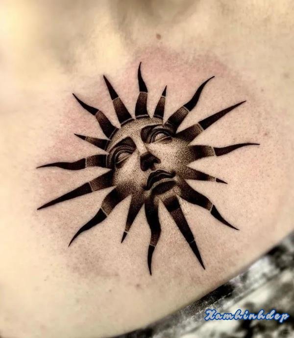 mẫu hình xăm mặt trời.