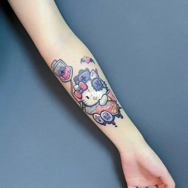 mẫu xăm hello kitty