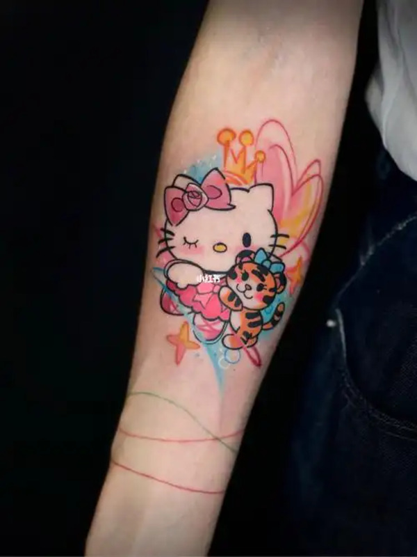 xăm nhật cổ hello kitty