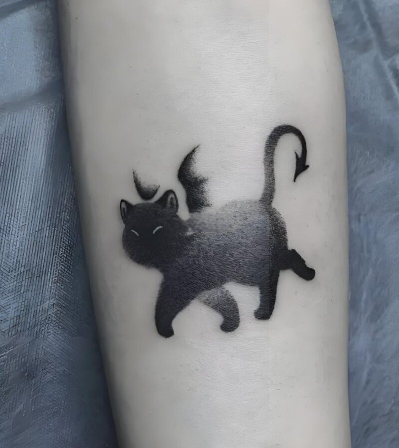 Hình xăm mèo mini cute cho nam