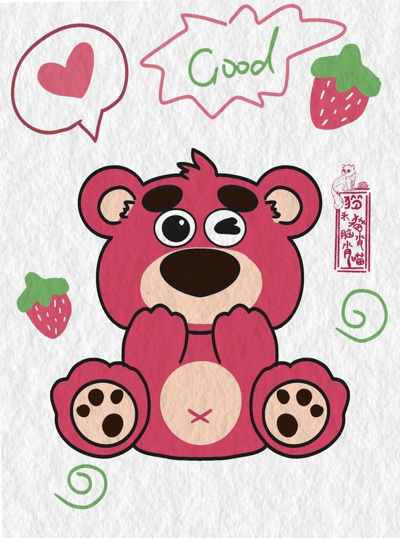 ảnh gấu dâu làm hình nền