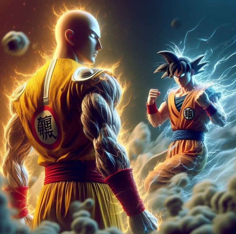 ảnh goku vs saitama đẹp