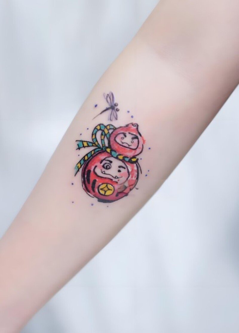 daruma hình xăm mini cho nữ