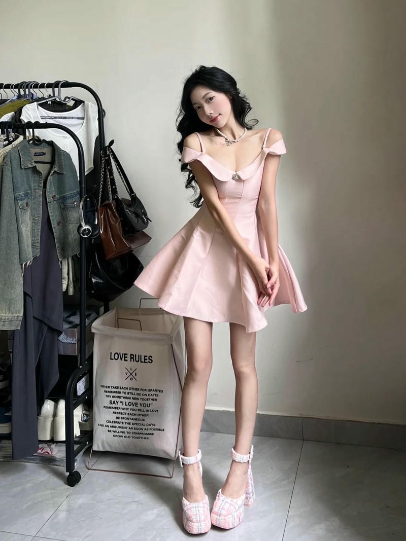 gái xinh mặc váy pinky đẹp nhất