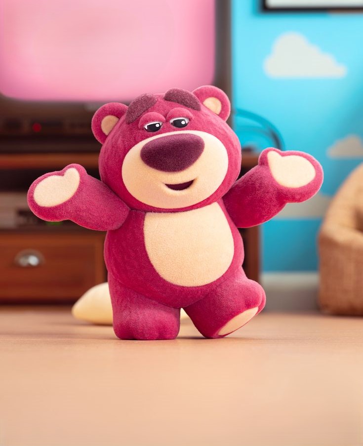hình nền gấu dâu cute 3d