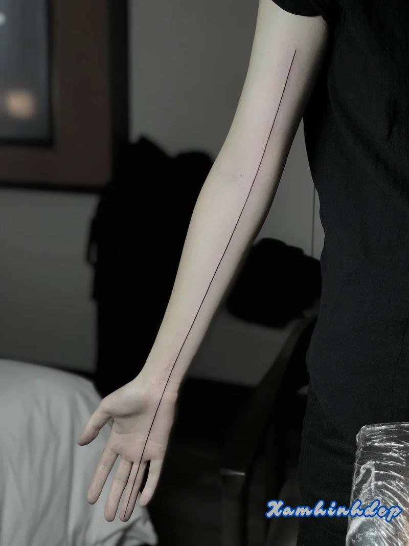 hình xăm 1 nét nghệ thuật.