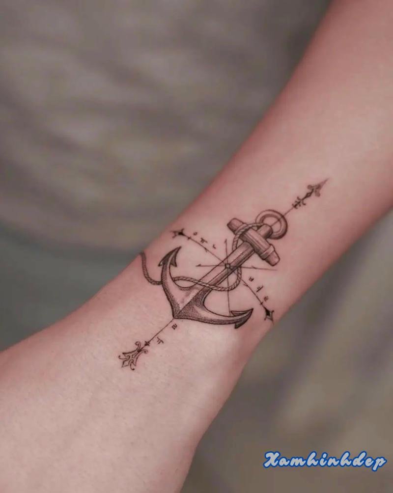 hình xăm cổ tay mạnh mẽ.