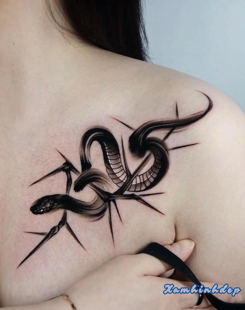 hình xăm con rắn đẹp.