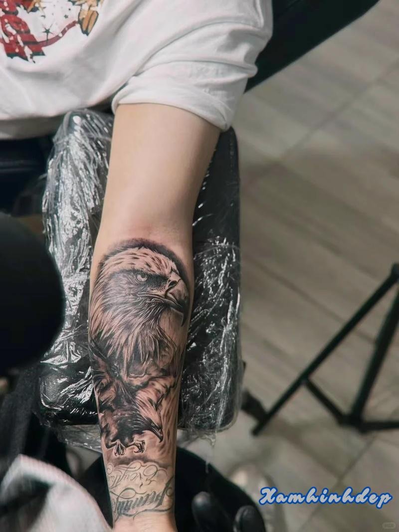 hình xăm đại bàng thu hút.