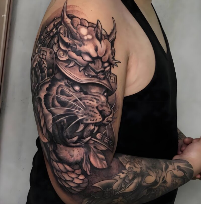 hình xăm đầu cọp cho nam