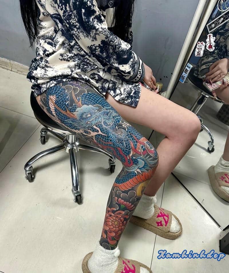 hình xăm full chân siêu đẹp