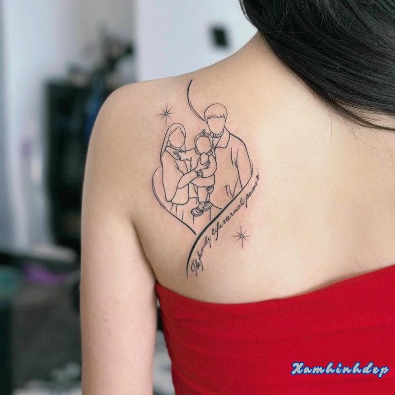 hình xăm gia đình ấn tượng.