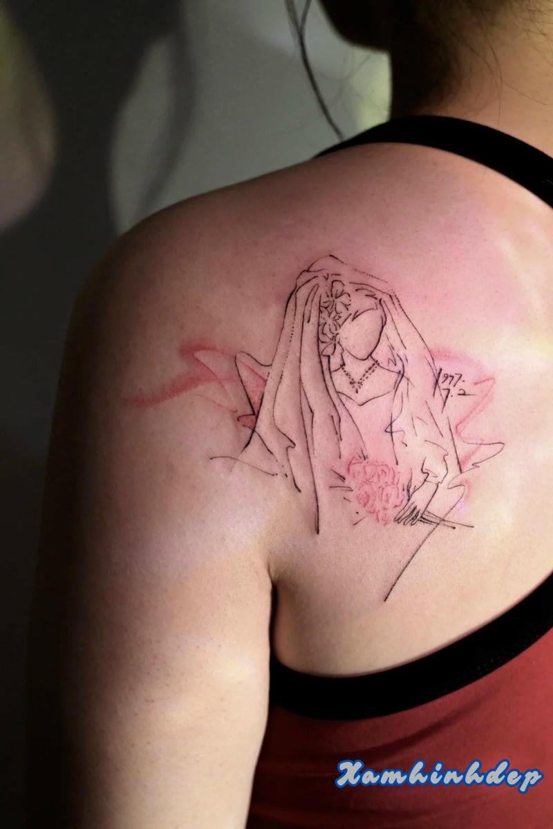 hình xăm gia đình cảm động.