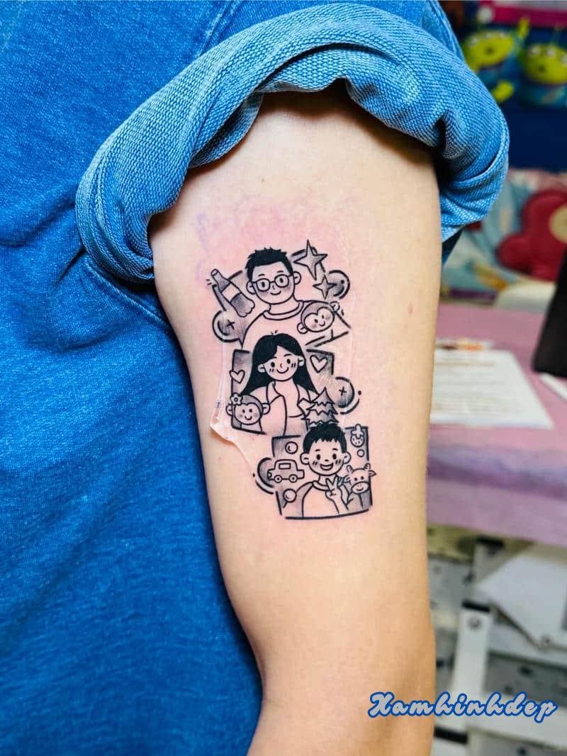 hình xăm gia đình đẹp.