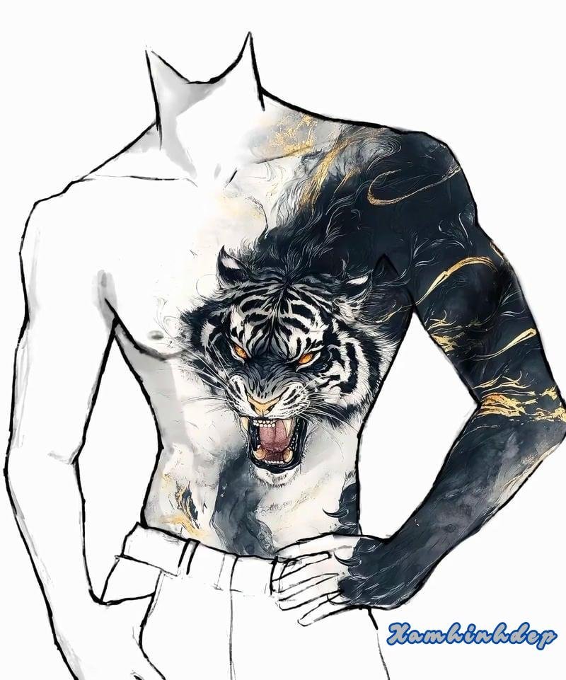 hình xăm hổ độc đáo đẹp.