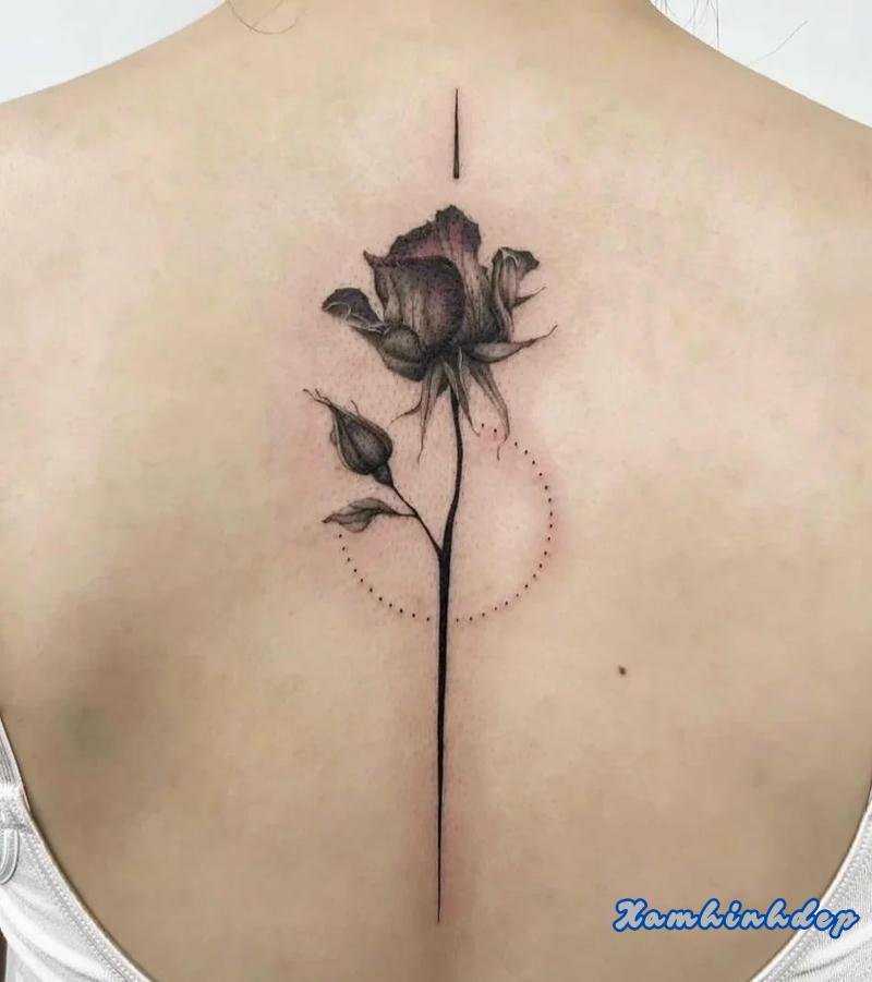 hình xăm hoa hồng cá tính.