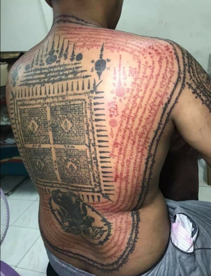 hình xăm khmer thái kín lưng cho nam