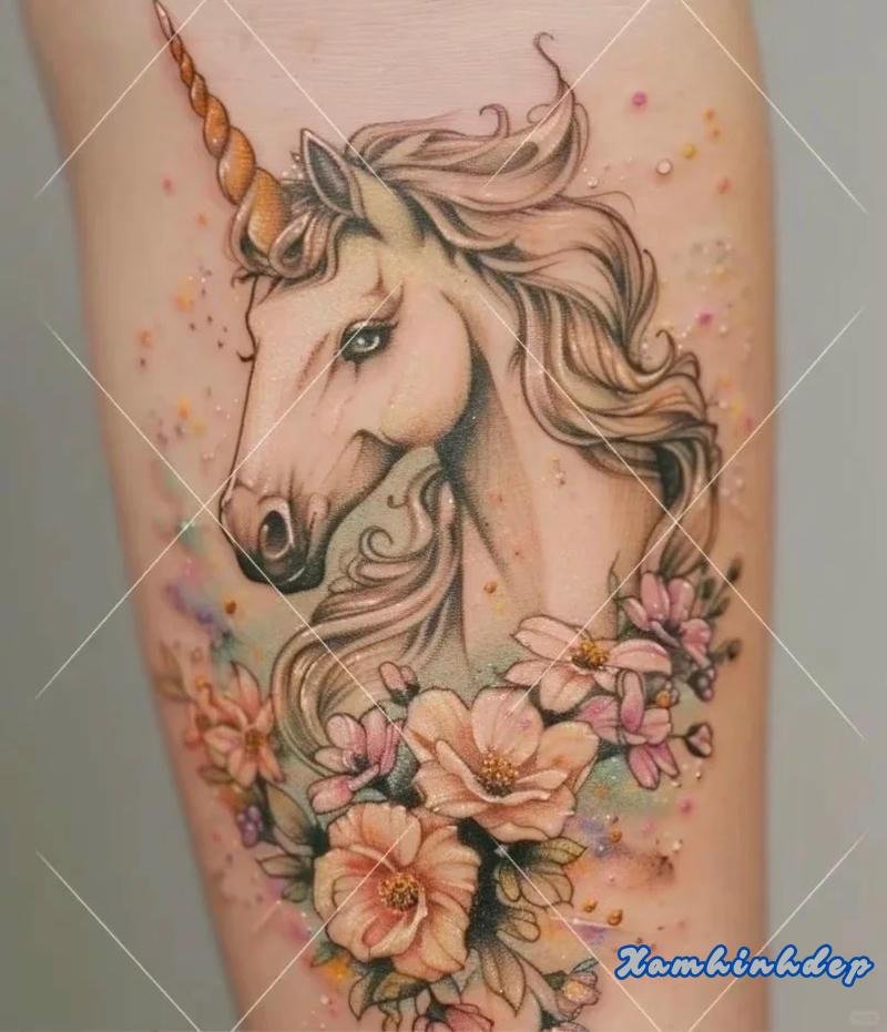 hình xăm kỳ lân cá tính.