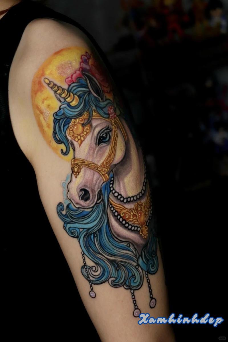 hình xăm kỳ lân nổi bật.