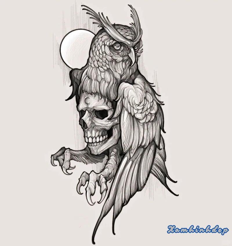 hình xăm mặt quỷ độc đáo.