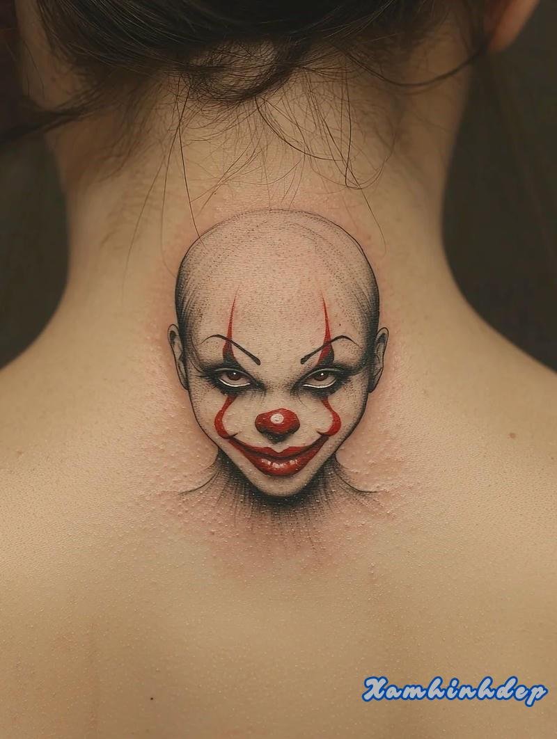 hình xăm mặt quỷ nổi bật.