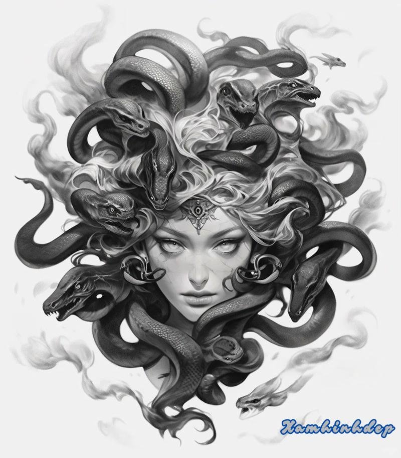 hình xăm medusa đẹp ấn tượng.