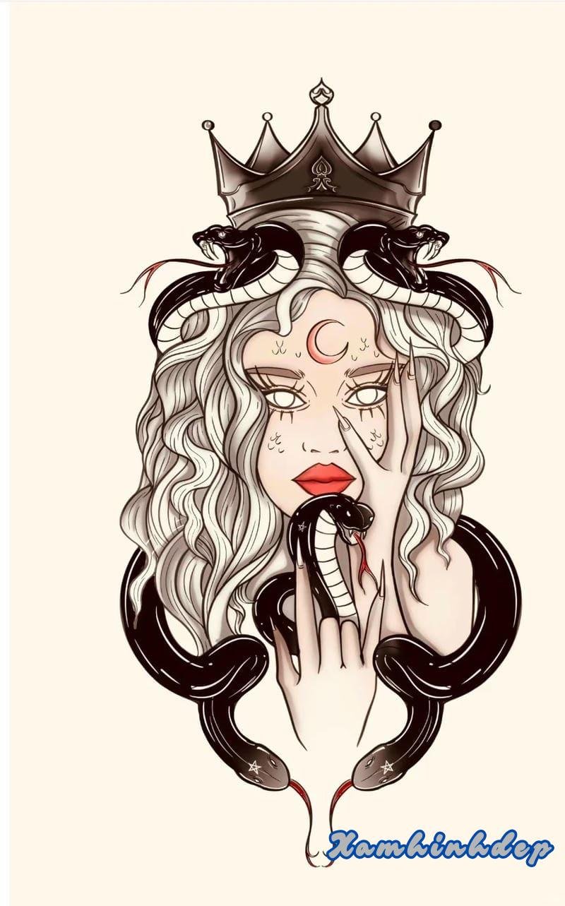 hình xăm medusa nổi bật.