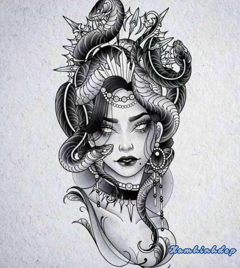hình xăm medusa thu hút.