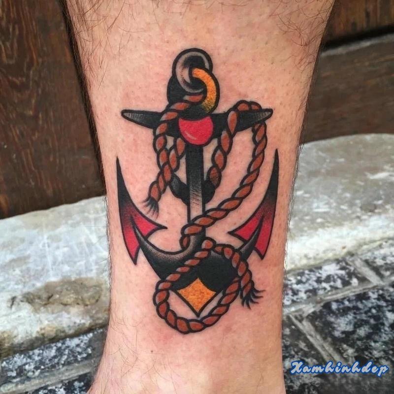 hình xăm mỏ neo thu hút.