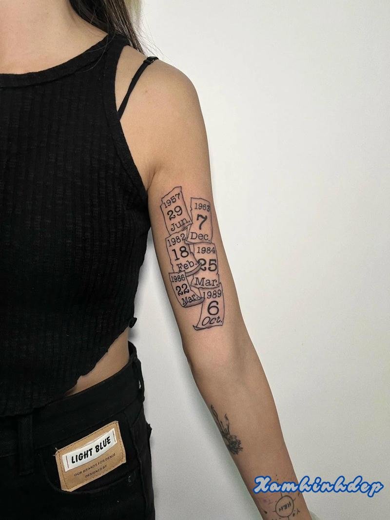 hình xăm ngày sinh đẹp.