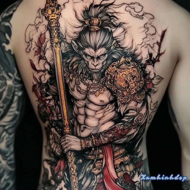 hình xăm ngộ không sắc nét.