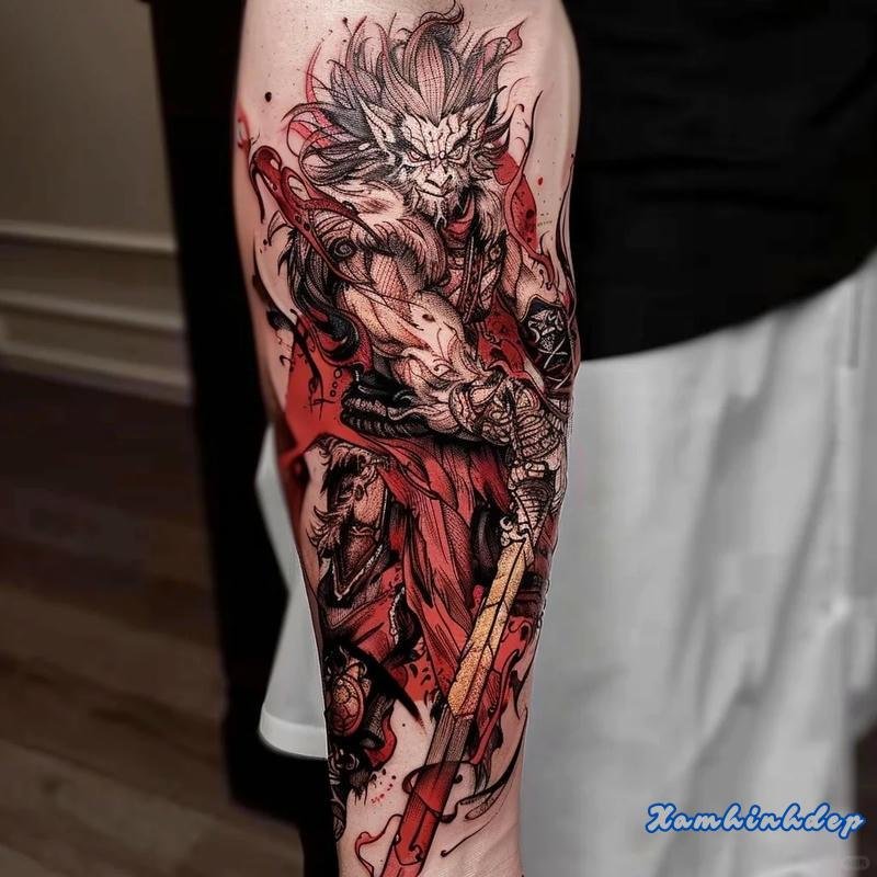 hình xăm ngộ không tinh xảo.