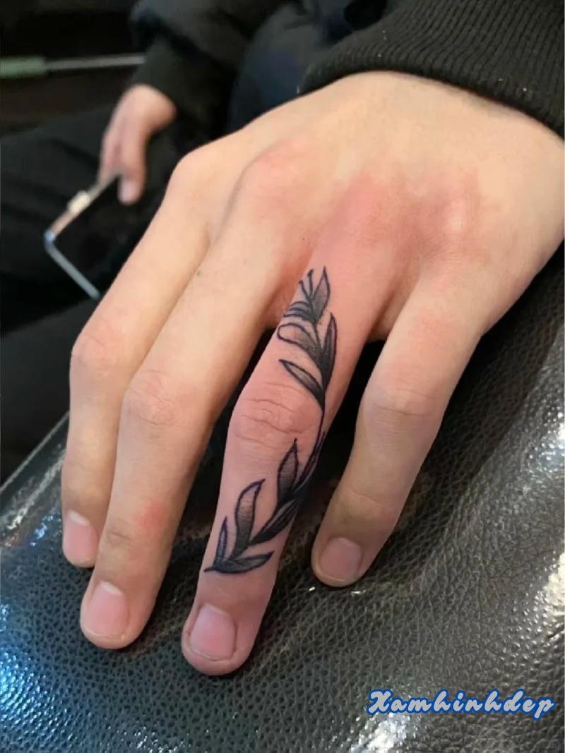 hình xăm ngón tay nghệ thuật.
