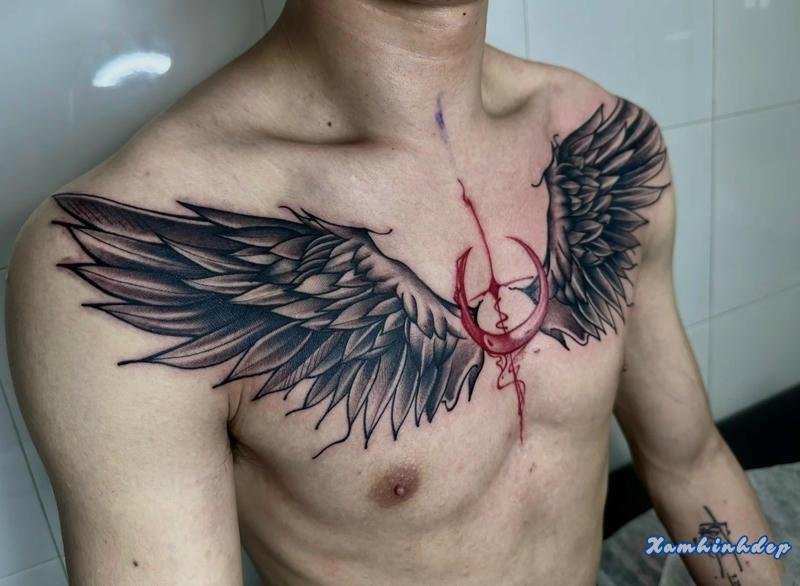 hình xăm ngực nam đẹp.