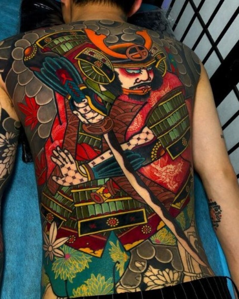 hình xăm nhật cổ samurai cho nam