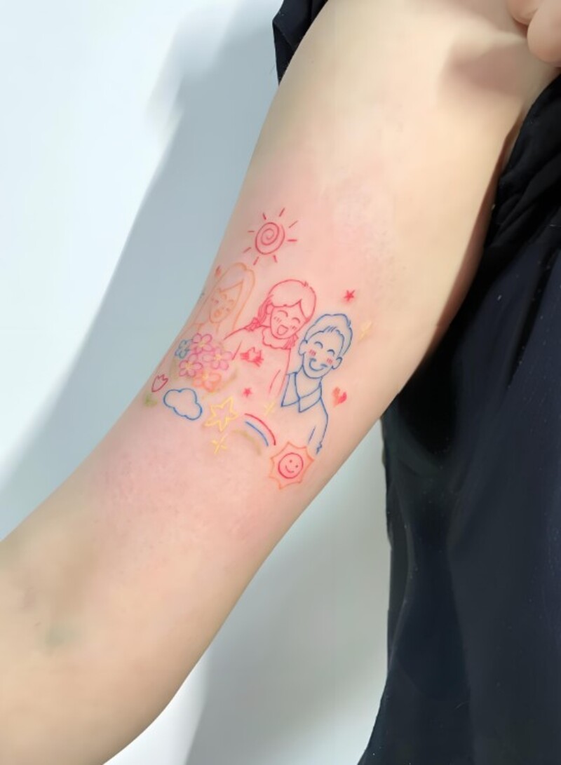 hình xăm nhỏ về gia đình cho nam