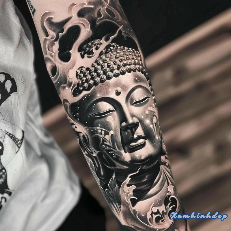 hình xăm phật độc đáo ấn tượng.