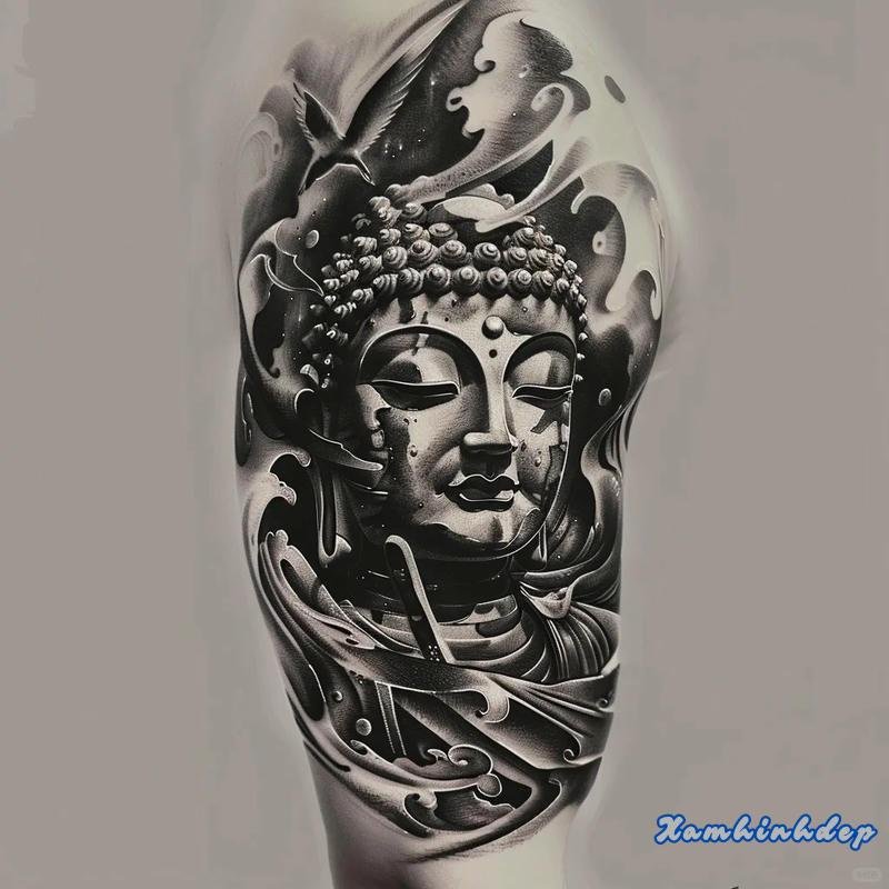 hình xăm phật thu hút nổi bật.
